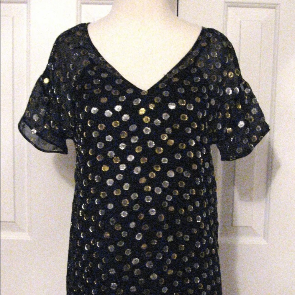 Madewell metallic polka dot dress